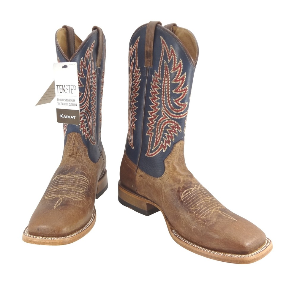 Ariat Brown and Navy Western Cowboy Boots